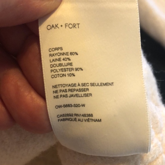 OAK & FORT Thick Rayon Wool Blend Long Sleeve Pointed Collar Button Down Shacket - Picture 14 of 15